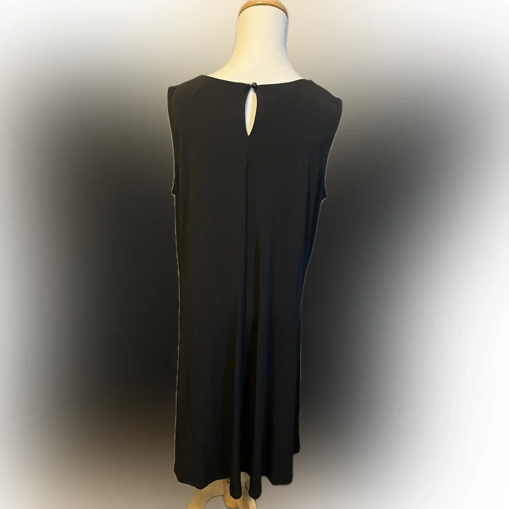Susan Graver Black Liquid Knit Shift Dress size XL - Picture 4 of 11